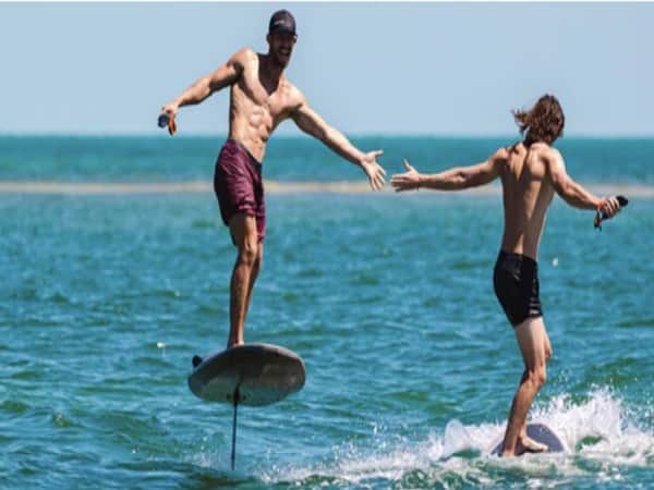E-foil lessons Florida Keys water sports private island Marathon hydrofoil surfing