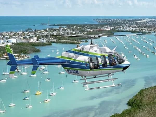 Helicopter scenic tours Florida Keys private island aerial views Marathon